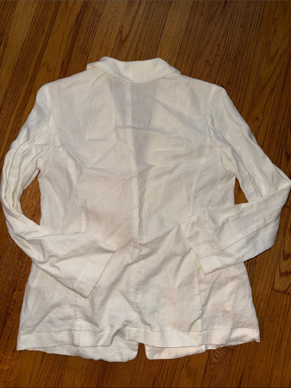 J Jill Women's Cream White Single-Button 100%Linen Blazer Petite XS - Picture 4 of 6